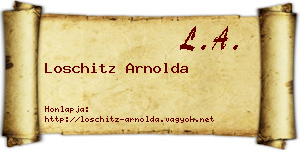 Loschitz Arnolda névjegykártya